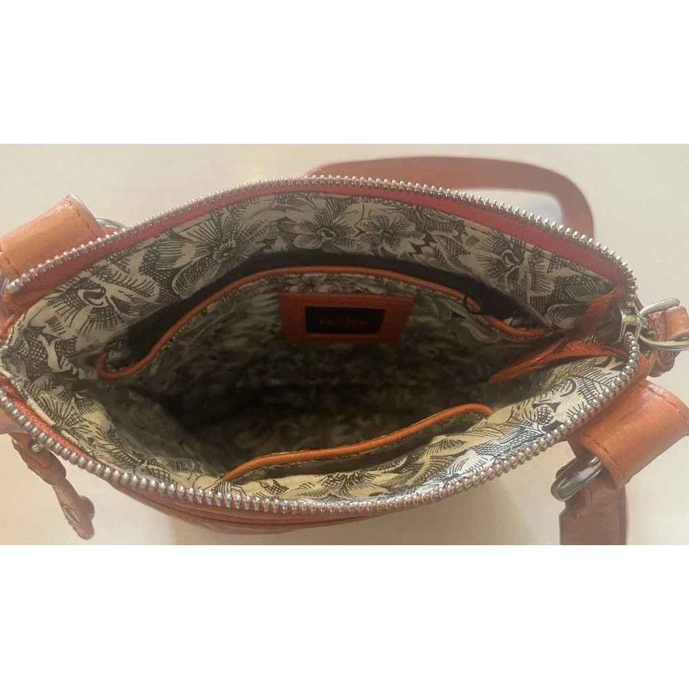 Hobo Brand Orange Leather Shoulder Bag Boho‎